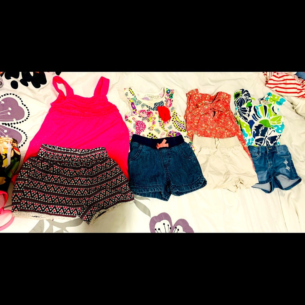 8 sets of cute tops and shorts for toddlers 3T!